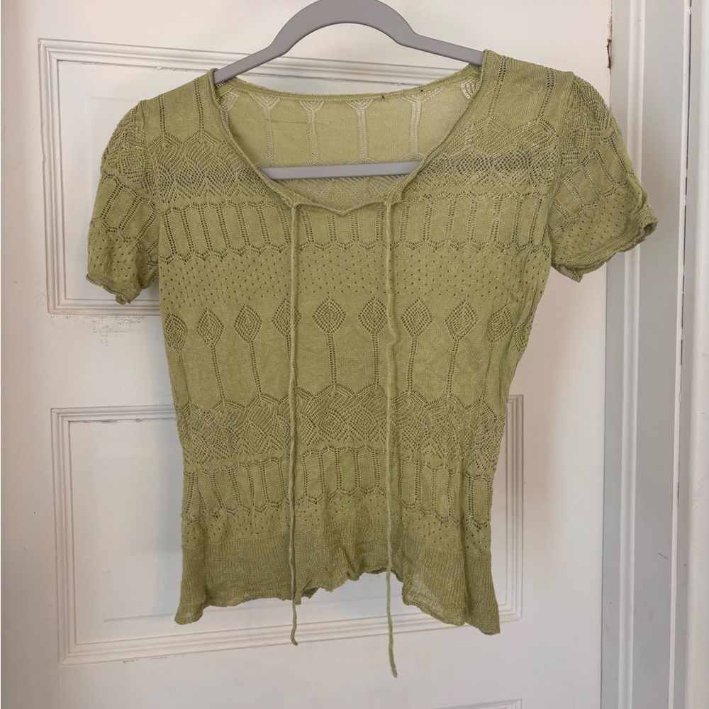 Light Green Knit Women's Top
